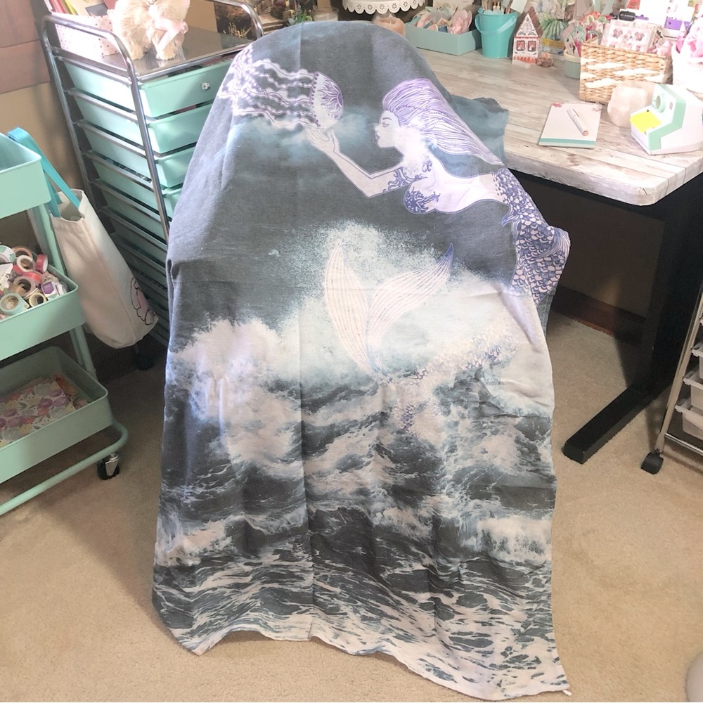 Purple Mermaid Tapestry Sea Ocean Jellyfish Full Moon Room Decor Wall Art Dorm